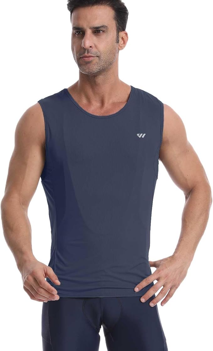 Lo.gas Sleeveless Cycling Jersey Men, Biking Base Layer Breathable and Lightweight with Back Pocket Sports Vest