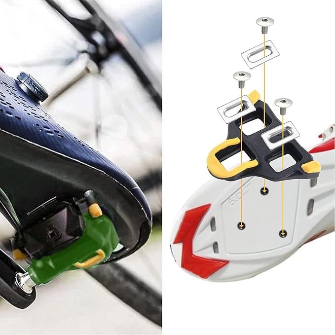 WOWSPORT SPD-SL Road Bike Pedals - Lightweight Clipless Pedals with 3-Bolt Cleats, Sealed Bearings & Nylon Composite | Shimano SPD SL Compatible