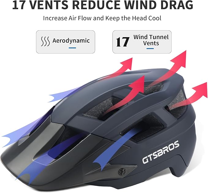 Mountain Bike Helmet for Adults - Dual Shell Lightweight MTB Bicycle Helmet Adjustable for Adults Men Women Youth