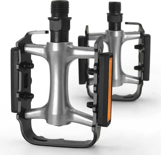 Mountain Bike Pedals,Road/MTB Flat Pedals, Non-Slip Lightweight Aluminum Alloy Bicycle Pedals, Fits 9/16" Road Mountain BMX MTB Bike Pedal