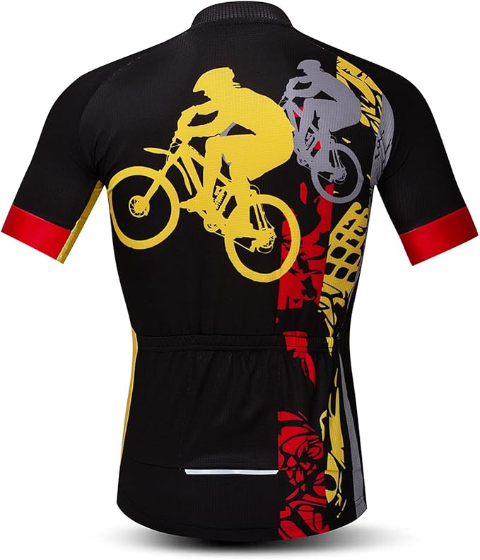 Men's Cycling Jerseys Tops Biking Shirts Short Sleeve Full Zipper Bike Clothing