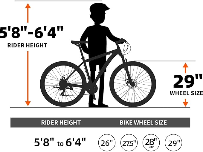 EUROBIKE 29 inch Mountain Bike,21 Speed Bikes for Men, Bicycle with Disc Brakes for Men or Women Adults