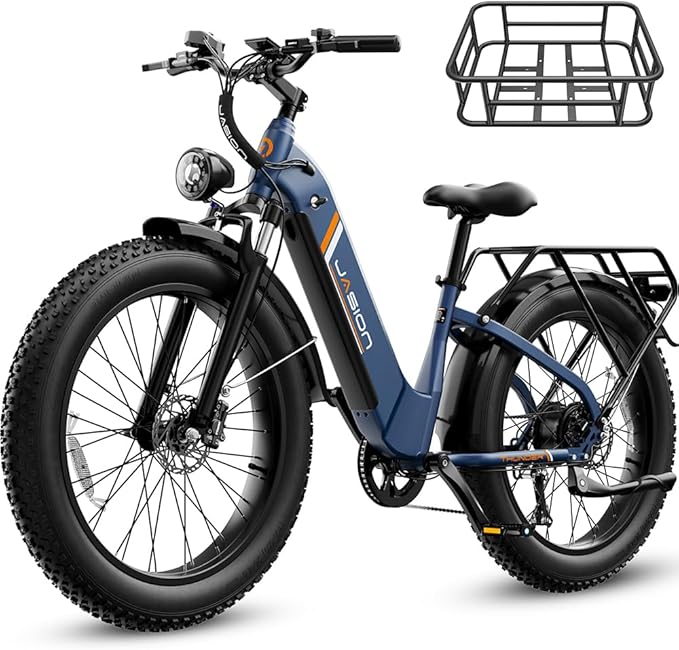 Jasion Thunder/PRO/ST Electric Bike,2000W/1800W Peak Ebikes for Adults,26''Fat Tire Best Ebike for Men,90/80 Miles with 1040Wh/864Wh Battery,35/30+MPH Max Speed Bicycles,500/400LB Capacity