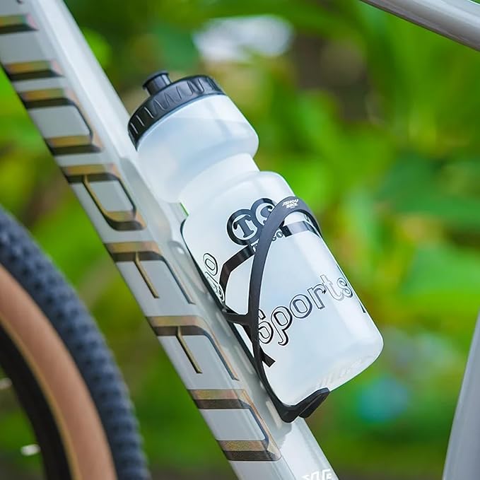 (2-Pack) Carbon Fiber+Nylon Bike Water Bottle Cage, Ultra-Light & Durable Cycling Cup Holder for Road & Mountain Bicycle