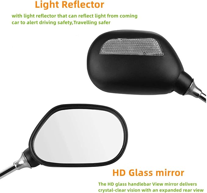 2pcs Bike Mirror Handlebar Mount 360° Adjustable, Wide Rear View Mirror Bicycle Mirrors for Handlebars with Scratch Resistant Glass,Large Wide Angl Bike Rear View Mirror for Motorcycle,Bike Accessory