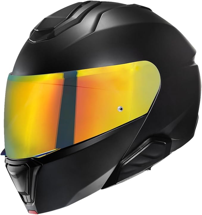 VCOROS I90 Helmet Shield Replacement, I90 Helmet Visor Shield Compatible with HJ-33 I91 Motorcycle Helmet Accessories (Chrome Red)