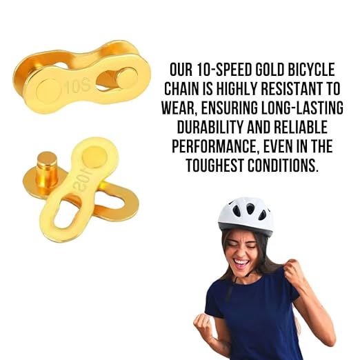 Bicycle Chain Master Link Reusable Bike Chain Connecting Link, for 10 Speed, Road Bicycle and Mountain Bike, Metal Bike Master Link, Bicycle Chain Missing Link Connector, 5 Set Pack Gold
