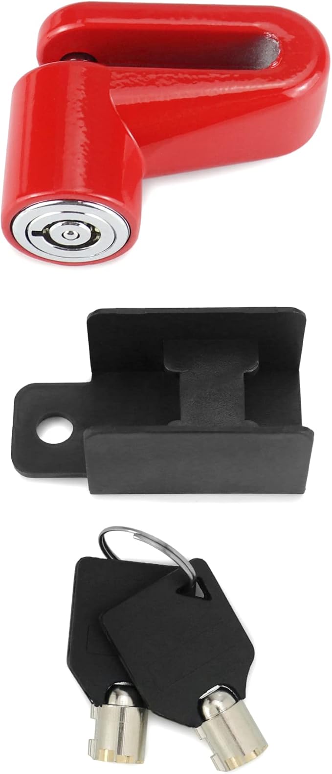 QWORK Motorcycle Bike Anti-Theft Wheel Disc Brake Lock, 2 Pack Safety Disc Wheel Lock with Keys, Keyed Differently Mountain Road Bike Padlock