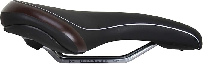 VELO VL-6263 Plush Comfortable Bicycle Seat for Beach Cruiser, Hybrid, Urban, Commuting, City and Comfort Bikes. Black PU Leather and Gel Bike Saddle for Man Women