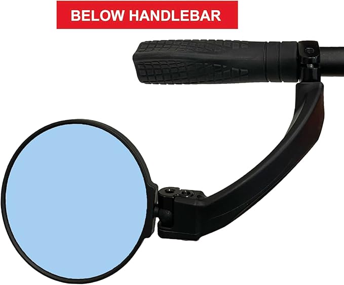 Hafny NEW Handlebar E-Bike Mirror, Round Large Surface, HD Automotive Grade Glass Bicycle Mirror, Safe Blast-Resistance, HF-M958-FR01