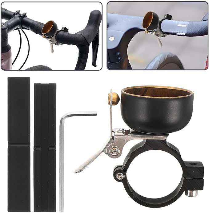 Vintage Bicycle Bell for Adults and, Clear Sound Cycling Horn Retro Copper Material, Handlebar Ring Bell for Mountain Bikes, Road Bikes, and Scooters, Black