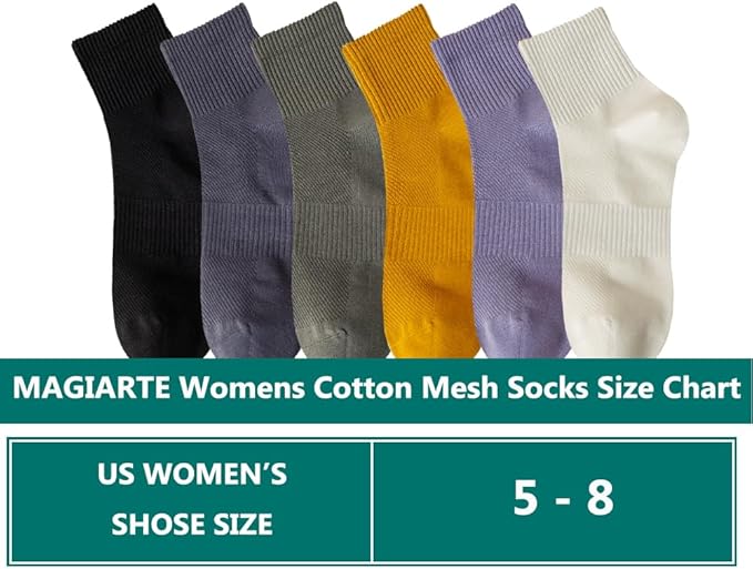 MAGIARTE Womens Mini Crew Ankle Socks Athletic Casual Cotton Socks for Women