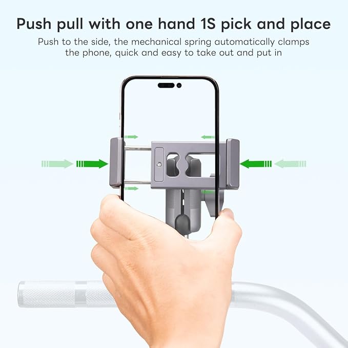FANAUE Aluminum Motorcycle Phone Holder with 1" Ball Head Adapter Compatible with RAM mounts B Size Double Socket arm & Bike Handlebar Cell Phone Mount for 6-8.5" Smartphone