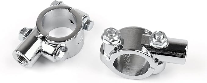 MAH HORNETS Handlebar Rearview Mirror Mount 1.0 Inch (25mm Diameter) Holder Clamp - Aluminum Motorcycle Bike Handle Bar 10mm Thread Mount Adaptor Chrome (2Pcs)