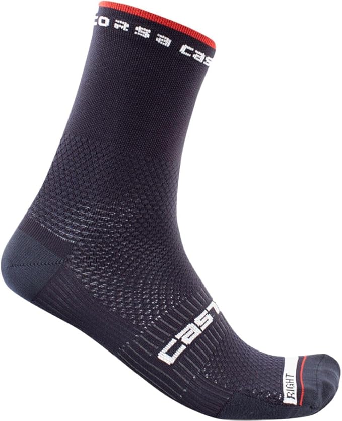 CASTELLI Men’s Rosso Corsa Pro 15 Sock, Performance Cycling Apparel Sock with Midfoot Support Band & Cushion Pad