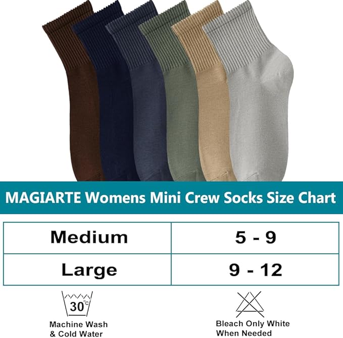 MAGIARTE Womens Mini Crew Ankle Socks Athletic Casual Cotton Socks for Women