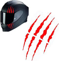 1 SET Motorcycle Helmet Sticker, Monster Claw Scratch Cool Decal, Reflective Waterproof Film with Adhesive Backing, DIY Decoration Accessory for Helmet Vehicle Laptop Wall (Red)