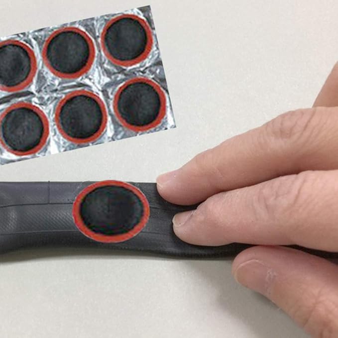 Shuxy 96pcs Bike Tire Repair Kit Bicycle Tire Patch Hardened Levers Not Self-Adhesive Rubber Patch Outdoor Cycling Bicycle Tire Lever Rasp Tool for All Inflatable Inner Tubes in Road Emergency