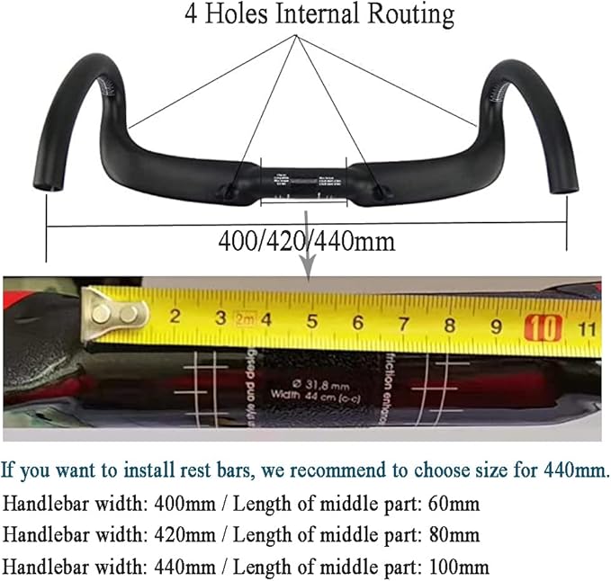 RXL SL Carbon Drop Handlebar - Aero Road Bike Handlebars, 3K Matte Black, 31.8x420mm