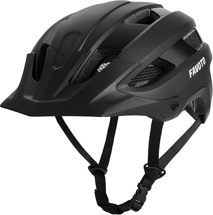 Favoto Mountain Bike Helmet Adult - Lightweight CPSC Certified with Reinforced Spine and Detachable Visor, MTB Road Bicycle Helmet, Adjustable 59-61cm Men Women