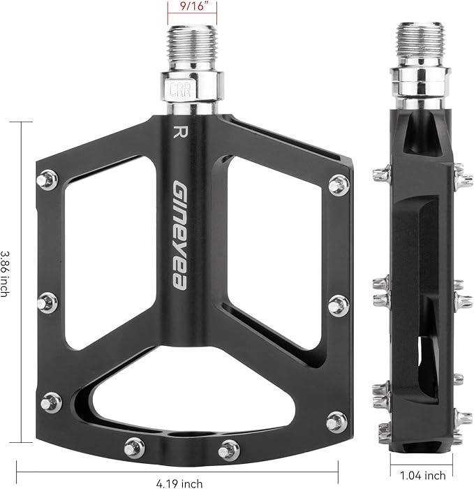 Bike Pedals, Universal Fit Bicycle Pedals Aluminum 9/16" Sealed Bearing Lightweight Wide Flat Platform for Road Mountain BMX MTB Bike
