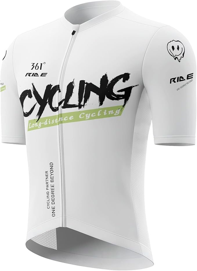 Men's Cycling Jersey Short Sleeve Breathable Quick Dry Bike Shirt Lightweight MTB Road Bicycle Jersey Full Zip 3 Rear Pockets