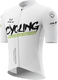 Men's Cycling Jersey Short Sleeve Breathable Quick Dry Bike Shirt Lightweight MTB Road Bicycle Jersey Full Zip 3 Rear Pockets