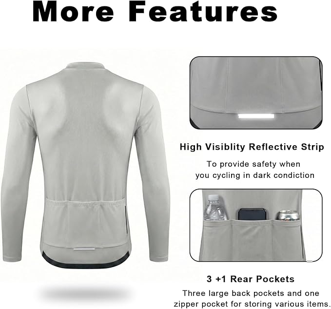Cycling Jersey Men Bicycle Shirt Short and Long Sleeve MTB Road Biking Jersey with Pockets