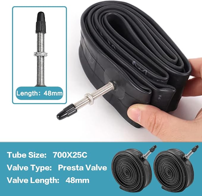 1 or 2 Pack 700X23C/25C/28C/35C Road Bike Tires with or Without 2 Inner Tubes Presta Valve and 2 levers for City Commuter Road Pavement Garden Trail Bike Tires
