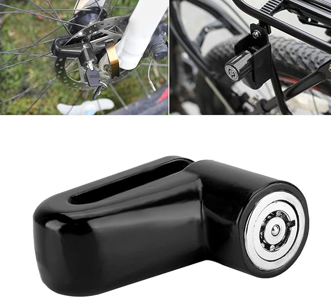 Heavy Duty Motorcycle Disc Lock, AntiTheft Pin Brake Wheel Security Lock with Alarm, Durable Bike Protection for Motorcycles & Scooters, Loud 110dB Alarm for Theft (Black)