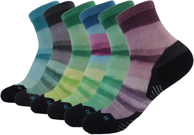 HUSO Unisex Digital Printed Athletic Quarter Running Socks 2,3,4,6,11 Pairs