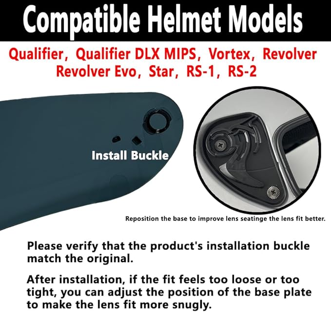 Qualifier DLX Helmet Visor,UV Protection Motorcycle Helmet Face Shield Compatible with Bell Qualifier DLX Mips/Qualifier/Star/Vortex/RS-1/RS-2/Revolver(Clear)
