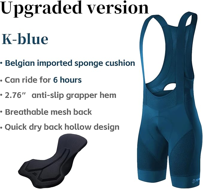 Cycling Bib Shorts for Men - Road Bike Bicycle Breathable Padded Riding Tights
