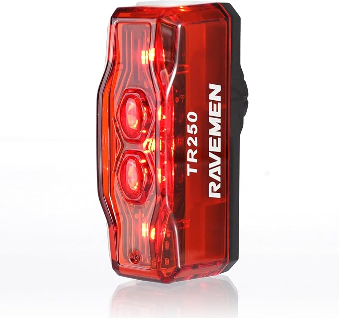 RAVEMEN TR150/TR250 Bike Tail Light, 280° Visible Bike Rear Light with Brake Detection and Auto On Off Feature, 3 Mounting Options
