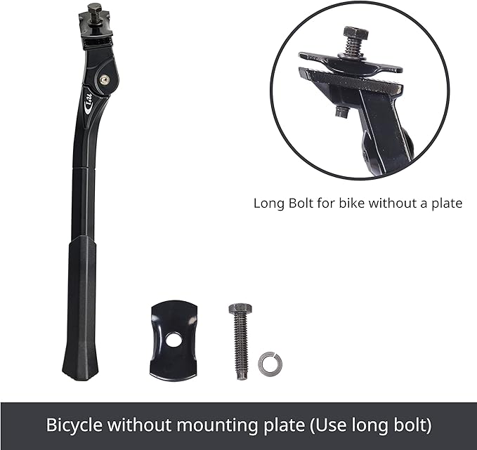 N+1 Bike Kickstand - Aluminum Alloy Adjustable Center Bicycle Kickstand suitable for 26" - 29" Mountain Bikes, Road Bikes, BMX, MTB