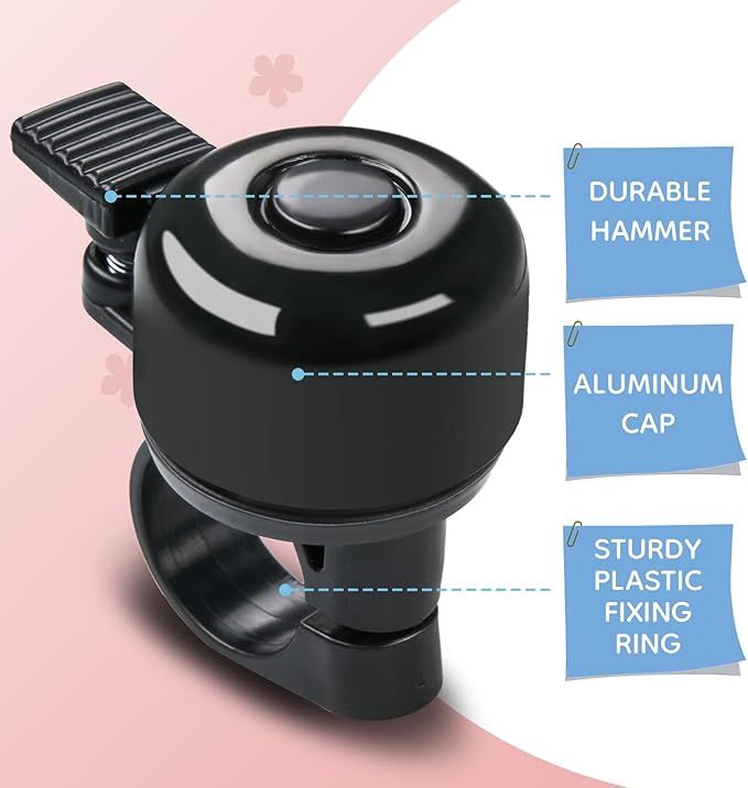 Kid's Bike Bell, Bicycle Horn for Girls, Children’s Bike Bells with Butterfly Design - Cute DIY Bicycle Bell for Girls, Crisp Sound, Easy to Install