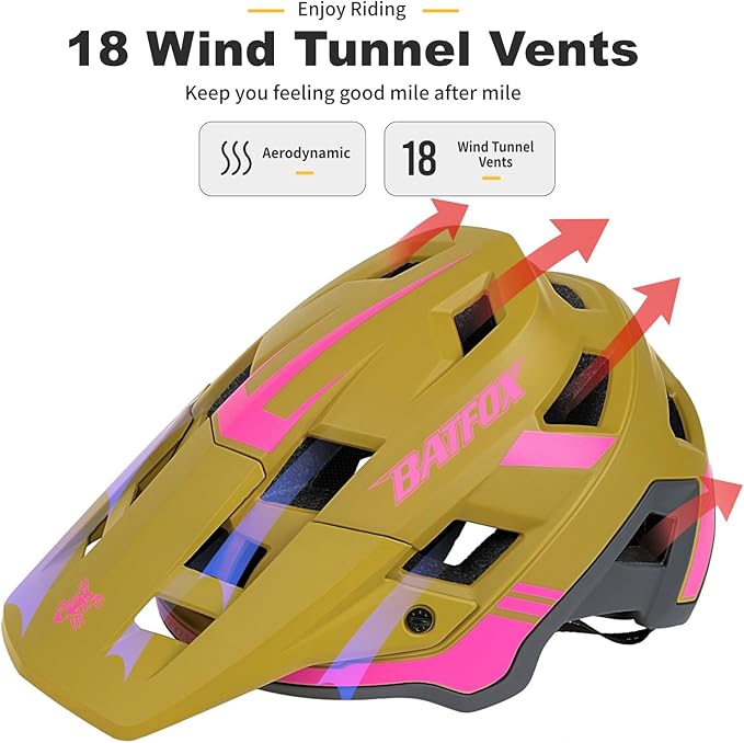 BATFOX Bike Helmet,Mountain Bike Helmet Helmets for Men Women Adults Youth