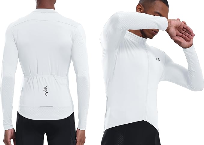 YKYWBIKE Cycling Jersey Men Long Sleeves Bike Jersey with Pockets Biking Shirts for Men Cycling Breathable MTB Biker Shirts