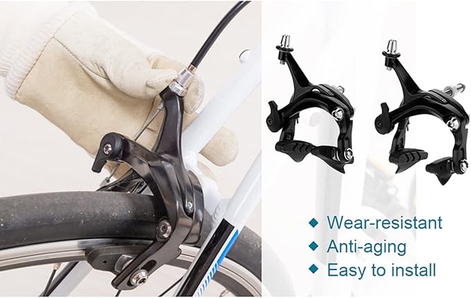 Road Brake Caliper, 1 Pair Aluminum Brakes V Shape Brake Caliper Mechanical Dual-Pivot Brake Set Cycling Repair Parts Accessory