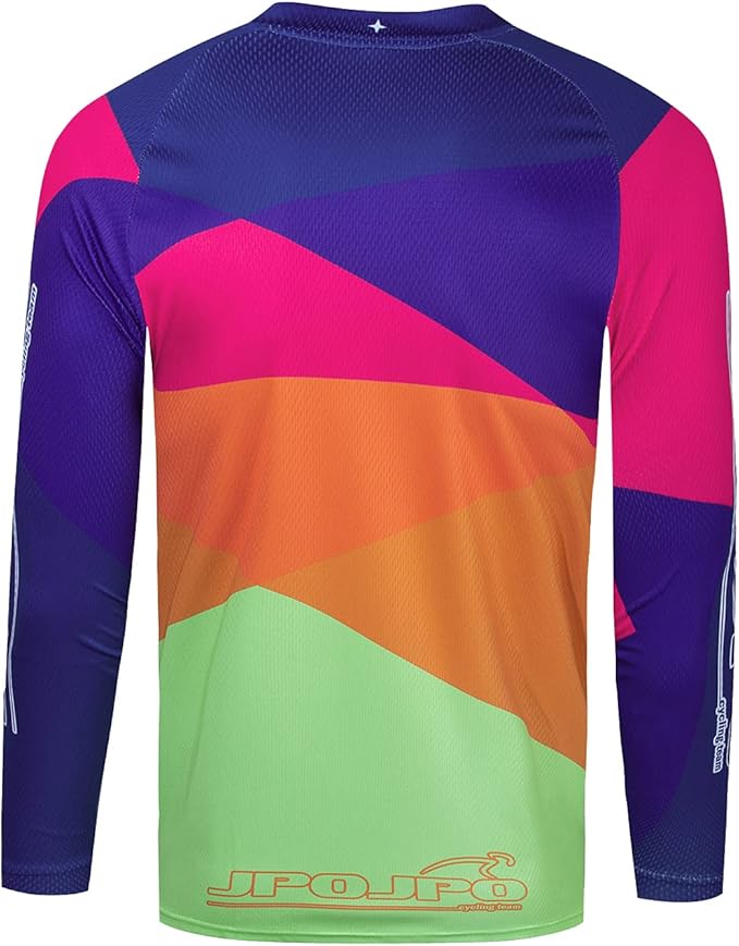 JPOJPO Men's Mountain Bike Jersey Long Sleeve MTB Off-Road Racing Downhill Motocross Shirts Quick Dry&Moisture-Wicking Tops