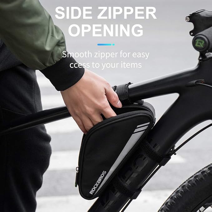 ROCKBROS Bike Frame Bag Triangle Bike Pouch Bag Bicycle Storage Bag Small Road Mountain Bike Bag 0.7L Bike Tool Bag