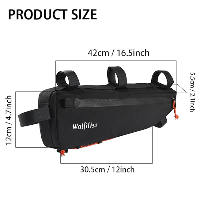 Waterproof Bike Frame Bag - Under Top Tube Triangle Storage Pouch for MTB & Road Bikes - Holds Cycling Tools, Accessories Securely