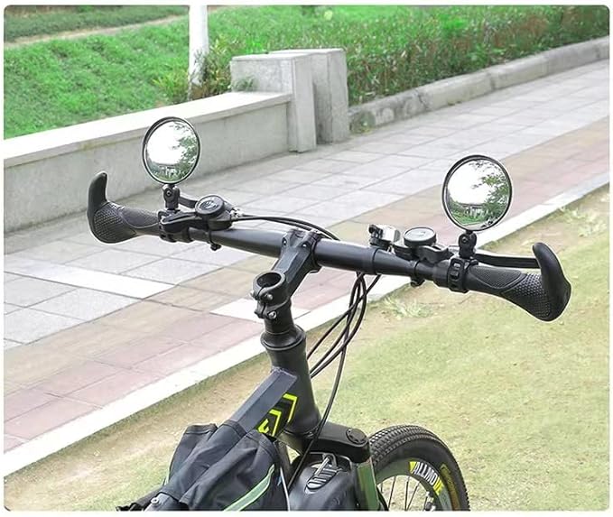 Katartizo 2PCS Adjustable Rear View Mirror for Bikes, Universal for Handlebars, Wide Angle Acrylic Convex Safety for Adult Bikes/Kids/Road/Mountain Bike
