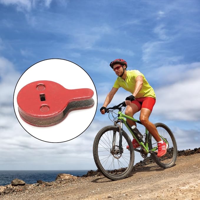 Bike Disc Brake Pads, Bicycle Resin Oil Brakes Pad Semi Metal Smooth Braking Low Noise Replacement Bicycle Pads Kit Cycling Mute 026 Accessory Set for BOL BB8 Mountain Electric Scooters 4 Pairs