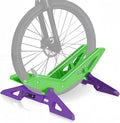 Bike Stand Portable Floor Rack For Bicycle Park Adjustable Bike Floor Stand Storage Fit 20"-29" Mountain Road Bicycle for Home Garage Parking,Green Purple