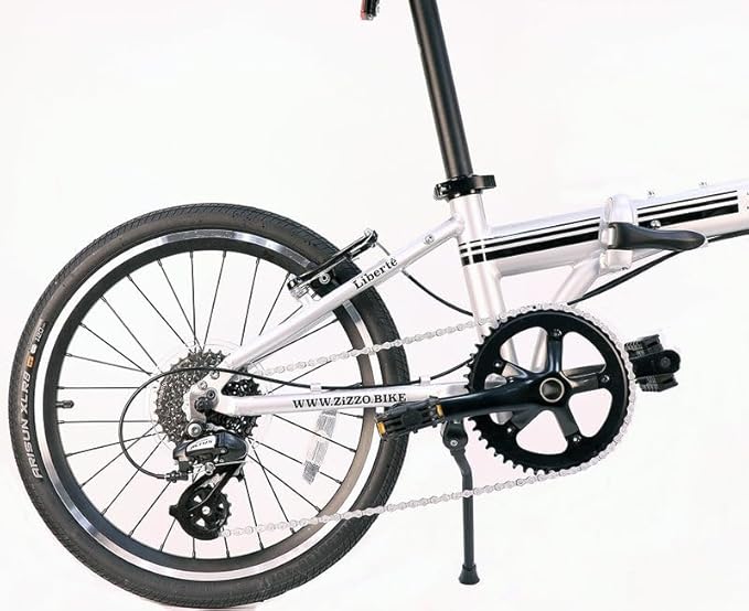 ZiZZO Liberte Plus 23 lb Lightweight Aluminum Alloy 20-Inch 8-Speed Folding Bicycle with Quick Release Wheels