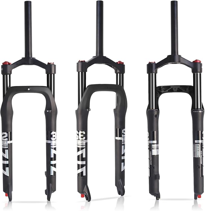ZTZ 26 * 4.0 inch Fat Tire MTB Air Suspension Fork - Ultralight Rebound Adjustment Front Fork,120mm Travel, 135mm Spacing Hub，9mm QR，Crown Lockout， Ideal for Snow Beach XC Mountain Bikes