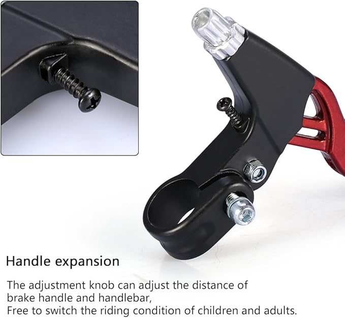 DISIWENE 1 Pair Bicycle Brake Lever, V-Brake Handlebar Aluminium Alloy Bike Brake Handle Universal 2.2cm for Most Bicycle, Road Bike, Mountain Bike (Red)