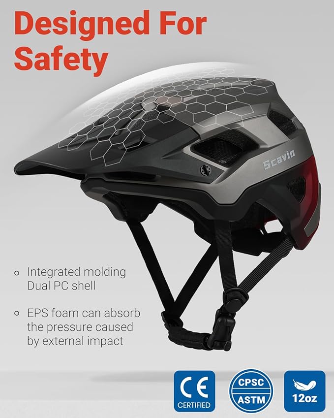 Mountain Bike Helmet for Adult, NTA 8776 E-Bike & Road Bicycle Helmet Certified Adjustable MTB Cycling for Men Women Youth Visor &Magnetic Buckle