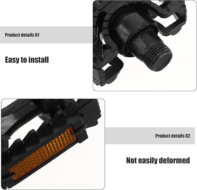 1 Pair Bicycle Pedals Anti-Skid Folding Flat Mountain Bike Pedal Replacement for ’s Bikes, Universal Fit, Sturdy Cycling Accessories for Boys